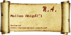 Melles Abigél névjegykártya